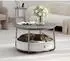 Vasagle Couchtisch rund mit Stoffkorb, Metallgestell