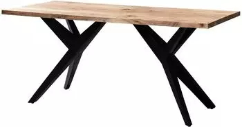 Wohnling Esstisch Akazie Massivholz Metallbeine 160x80x76cm (WL7.224)