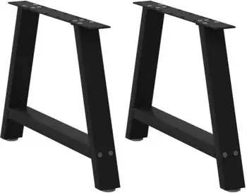 vidaXL Couchtischbeine A-Form, 2 Stk., schwarz, 60x(42-43)cm, Stahl (4012836)