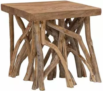 vidaXL Couchtisch aus Rundholz Massivholz 40x40x40cm (283936)