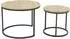Hela Lindau Couchtisch 2er-Set, rund, MDF Eicheoptik, Metallgestell schwarz, Ø 60+40cm