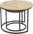 Hela Lindau Couchtisch 2er-Set, rund, MDF Eicheoptik, Metallgestell schwarz, Ø 60+40cm