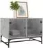 vidaXL Couchtisch mit Glastüren, betongrau, 68,5x50x50cm (836542)
