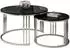 Lookway LORI Couchtisch 2in1, rund, schwarz hochglanz, Chromgestell (800001175960)