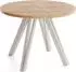 WFL GROUP Ravano runder Esstisch ausziehbar 100–140 cm, Kaschmir, Holzbeine (800001517805)