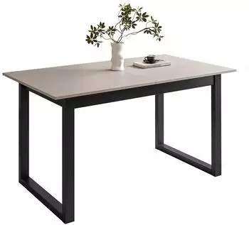 Lookway Arton II ausziehbarer Esstisch 140-195cm, Kaschmir/Schwarzmetall (800000920870)