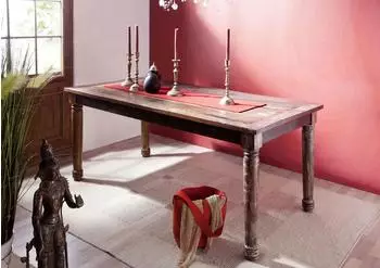 Massivmoebel24 FABLE Esstisch Altholz mehrfarbig lackiert 100x80x76cm (09-100-751-0025)
