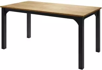 Mirjan24 Lopaco 160 Esstisch, Stahl, schwarz/weiß