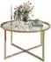 Lookway CIRI-X runder Couchtisch, Glasplatte, goldenes Gestell, ⌀70cm (800001175774)