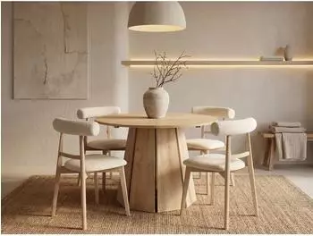 WFL GROUP Lunde Esstisch rund ausziehbar, Buche hellbraun, 100&ndash;140cm (800001521528)
