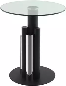 Kayoom Ontario 225 Beistelltisch Sicherheitsglas, Edelstahl, silber/klar (Ontario 225)