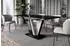 ALTDECOR INEY Esstisch ausziehbar, Hochglanz schwarz/Betonoptik, 120-160x90x75cm