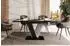 ALTDECOR INEY Esstisch ausziehbar, Hochglanz schwarz/Betonoptik, 120-160x90x75cm