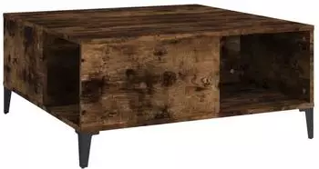vidaXL Couchtisch Holzwerkstoff rauchige Eiche 80x80x36,5 cm (821105)
