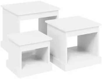 vidaXL Couchtische 3er-Set wei&szlig;, Holzwerkstoff (816488)
