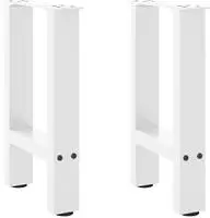 vidaXL Couchtischbeine Wei&szlig; 2 Stk. 28x(42-43) cm Stahl