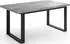 WFL GROUP Valentino ausziehbarer Esstisch, grauer Beton, schwarze Metallbeine, 160–200cm (800001052089)