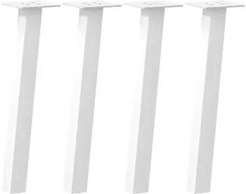 vidaXL Couchtischbeine 4 Stk. Stahl wei&szlig; 42cm (4012489)