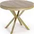 WFL GROUP Dina runder Esstisch ausziehbar, Sonoma Eiche, goldene Metallbeine, 100-180cm (800000561206)