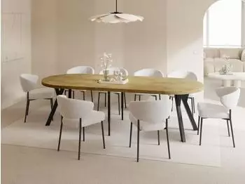 WFL GROUP Twixy Esstisch rund ausziehbar, Eiche hell, Ø100–250cm (800001145524)