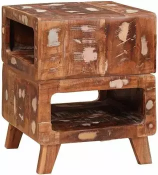 vidaXL Beistelltisch recyceltes Massivholz, braun, 40x40x49cm (4104554)