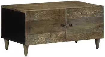 vidaXL Couchtisch Massivholz Mango, hellgrau, 80x50x40cm (4017797)