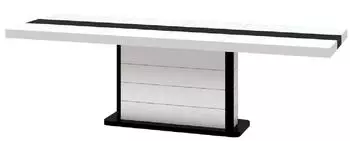 designimpex HE-555 Esstisch weiß/schwarz Hochglanz ausziehbar 160–260cm (HE-555)