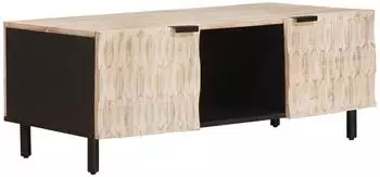 vidaXL Couchtisch weiß 100x54x40cm Massivholz Mango (4017876)