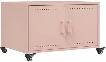 vidaXL Couchtisch rosa 68x50x43,5 cm Stahl (846687)