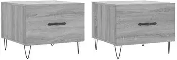 vidaXL Couchtische 2er-Set grau Sonoma 50x50x40cm Holzwerkstoff