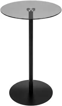 Spetebo Beistelltisch rund, Metall/Glas, schwarz, 53x35cm (49901)