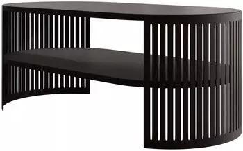 Mirjan24 Fahugin I Couchtisch oval, Metallbeine, schwarz