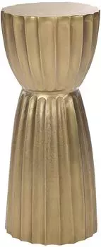 Beliani Ouyen Beistelltisch rund, Metall gold, ø24x56cm