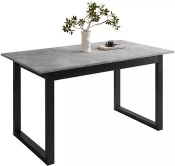 Lookway Arton II ausziehbarer Esstisch 140-195cm, grau, Schwarzmetall (800000920876)
