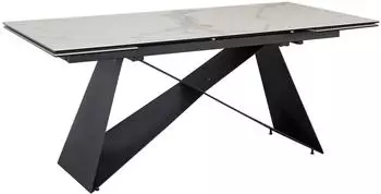 Wohnling Esstisch WL7.147 ausziehbar 180-260cm, Keramik wei&szlig; Marmor-Optik (WL7.147)