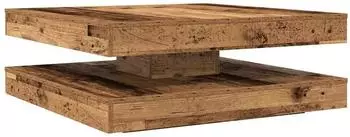 vidaXL Couchtisch 360&deg; drehbar, Altholz-Optik, 90x90x34,5cm (3321358)