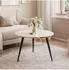 Lookway Soleil Couchtisch rund, Hochglanz weiß, schwarze Beine, ⌀70cm (800001532255)