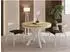 WFL GROUP Savio Neo runder Esstisch ausziehbar, Eiche Artisan hellbraun, weiße Holzbeine, 80-130cm (800001517373)