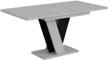 ALTDECOR INEY Esstisch ausziehbar 120-160x90x75cm, Betonoptik/schwarz (800000514776)