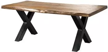 Massivmoebel24 Freeform 5 Esstisch Mangoholz natur, X-Beine anthrazit, 240x100x77cm (09-114-844-9116)