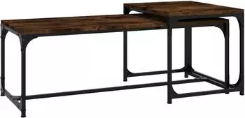 vidaXL Couchtische 2 Stk. R&auml;uchereiche Holzwerkstoff (823339)