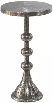 Wohnling Beistelltisch WL7.475 Aluminium rund 30cm, silber, orientalisch (WL7.475)