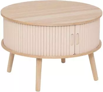 Atmosphera Nysos Couchtisch 2 Türen, rund, beige, Ø60x40,7cm