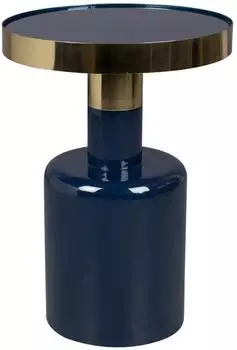 Zuiver GLAM Beistelltisch rund, Eisen, blau/gold, Ø36cm (GLAM)