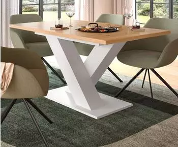 Inn.Furn Home-X Esstisch ausziehbar 150&ndash;190cm, wei&szlig;/Artisan Eiche (Home-X)