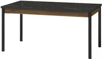 Beautysofa Piano Esstisch ausziehbar 160-240cm, schwarz/Nussbaum