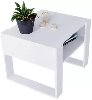 CraftPAK Couchtisch rechteckig mit Ablagefläche, weiß, 65x53,6x45cm