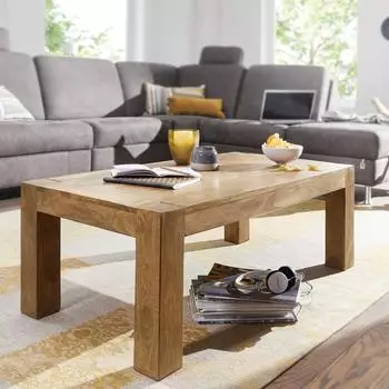 Finebuy PATAN Couchtisch Akazie Massivholz, rechteckig, 110x60x40cm (SuVa2396_1)