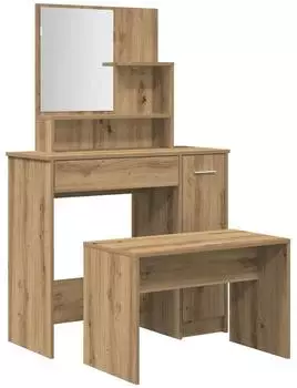 vidaXL Schminktisch-Set Artisan-Eiche Holzwerkstoff (3329192)