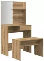 vidaXL Schminktisch-Set Artisan-Eiche Holzwerkstoff